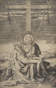 ゴルガタの十字架の下のピエタ、1547年。 作： Giulio Bonasone