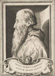 左向きのピエトロ・ベンボ枢機卿の肖像、1572年。 作： Giulio Bonasone