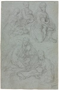 聖母子のスケッチ、1500年代後半。 作： Giulio Campi