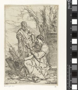 エジプトへの逃亡中の休息 作： Giulio Carpioni (I)