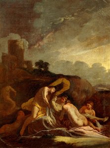 ジュリオ・カルピオーニ（1613-1678）の「アドニスの死」。 作： Giulio Carpioni