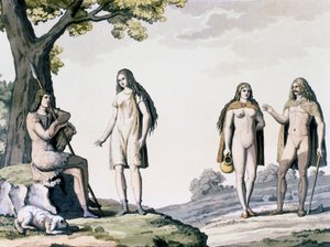 Giulio Ferrario (1767-1847) による古代および現代の衣装からの彫刻、古代ドイツ人の衣装