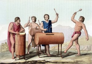 古代メキシコ人の音楽 - 「「古代と現代の衣装」」 作： Giulio Ferrario