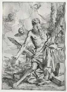 聖ジェローム。 作： Giulio I Carpioni
