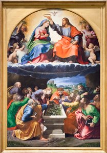 聖母の戴冠式、またはモンテルーチェのマドンナ、1525年頃（木に油彩） 作： Giulio & Penni Giovanni Francesco (il Fattore) (c.1488 1528) Romano