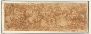 デッサン、戦闘シーン、1524-46年 作： ジュリオ・ロマーノ