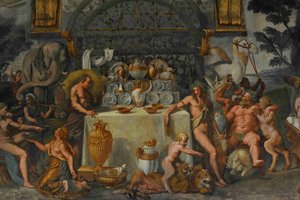 アモールとプシュケの部屋からのフレスコの詳細、1562年-1534年 作： Giulio Romano