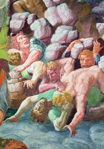 サラデイギガンティ、木星の落雷による巨人の破壊の詳細、1536のフレスコ画78482 作： Giulio Romano