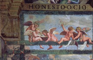 素朴な宴会、Sala di Amore e Psicheからのputti作曲の詳細、78428からの1528フレスコの詳細