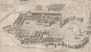ローマの素晴らしさの鏡: ローマ港の鳥瞰図, 1554., 1554. 作： Giulio de Musi