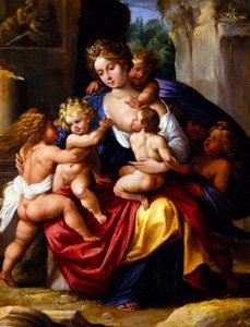 チャリティー（金属に油彩） 作： Giuseppe (1568 1640) Cesari