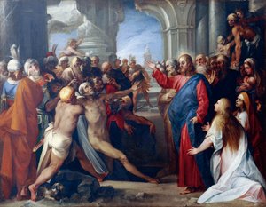 ラザロの復活、ジュゼッペ・セザーリ画 作： Giuseppe Cesari