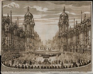 8 月 28 日のプラハ城のオペラ コンスタンスと要塞 作： Giuseppe Bibiena