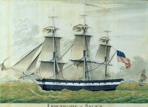 セーラムのUSS「フレンドシップ」（カラーリトグラフ） 作： ジュゼッペ (帰属) フェディ