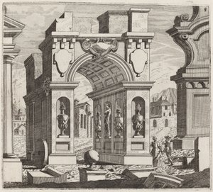 凱旋門のある建築ファンタジー 作： Giuseppe Antonio Landi