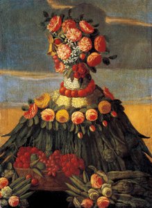 ジュゼッペ・アルチンボルド（Arcimboldi）の工房の春の絵 作： Giuseppe Arcimboldo