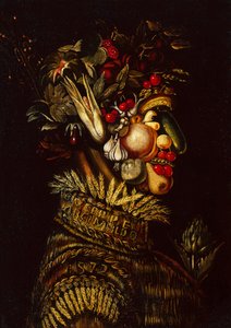 夏（キャンバスに油彩） 作： Giuseppe Arcimboldo