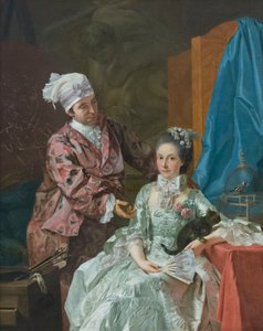 妻と自画像 1757年頃 油彩・カンヴァス 作： Giuseppe Baldrighi