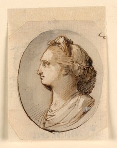 古典的な女性の胸像の肖像画 作： Giuseppe Bernardino Bison