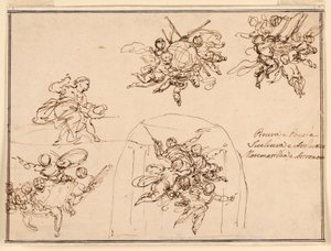 壁画のスケッチ: 芸術と科学 作： Giuseppe Bernardino Bison
