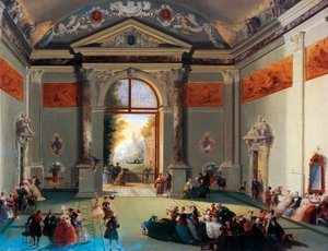 ヴェネツィアの会話」ジュゼッペ・ベルナルディーノ・ビソン（1762-1844）作、油彩・カンヴァス、イタリア 作： Giuseppe Bernardino Bison
