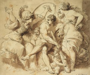 岐路に立つヘラクレス、 作： Giuseppe Cades