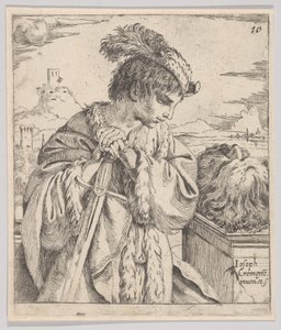 ゴリアテの頭を見るダビデ、1620～30年。 作： Giuseppe Caletti