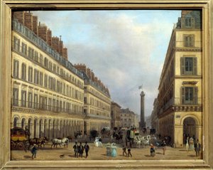 1829年、パリのカスティリオーネ通り。ジュゼッペ・カネラ（1788-1847）の絵画 作： Giuseppe Canella