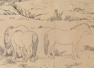 百頭の馬、1723 年から 1725 年までデータ化可能。 作： Giuseppe Castiglione
