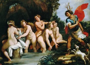 ダイアナとアクテオン、1600～1603年頃。 作： Giuseppe Cesari