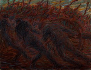 大砲の牽引、1915年。 作： Giuseppe Cominetti