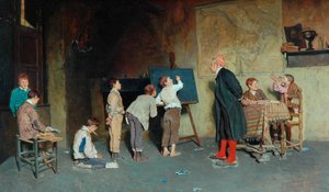 イタリアの村の学校、1888