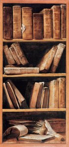 楽譜のある静物図書館。ジュゼッペ・マリア・クレスピ・ディット・ロ・スパニョーロ（スペイン人）（1665-1747）の絵画 1715年 ボローニャ、音楽院