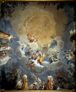 オリンポスのフレスコ画 ジュゼッペ・マリア・クレスピ・ディット・ロ・スパニョーロ（1665-1747） 1700-1710 ボローニャ パラッツォ・ペポリ・カンポグランデ 作： Giuseppe Maria Crespi