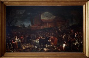 イタリア、トスカーナのポッジョアカイアーノでの見本市 作： Giuseppe Maria Crespi