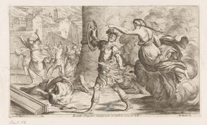 Geest van Creüsa verhitt aan Aeneas アエネアスは、空洞のイメージと影によって対処されます (オブジェクトのタイトル) Omzwervingen van Aeneas (シリーズタイトル) レネア・ヴァガンテ・カラッチの絵画（シリーズタイトル） 作： Giuseppe Maria Mitelli
