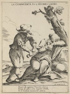 機会は泥棒になります。快適さは泥棒を作る、1678 作： Giuseppe Maria Mitelli