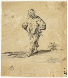 両手を広げて立つ農民 作： Giuseppe Maria Mitelli