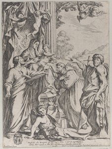 3 人の聖人に即位した聖母、1668 年。 作： Giuseppe Maria Mitelli