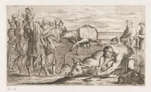 Trojanen offeren dieren aan Neptune アリスはネプチューンに栄誉を授けます (オブジェクトの称号) Omzwervingen van Aeneas (シリーズタイトル) カラッチのレネア・ヴァガンテの絵画（シリーズタイトル） 作： Giuseppe Maria Mitelli
