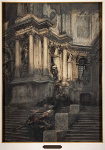 大聖堂にて（水彩画） 作： Giuseppe Mentessi