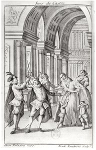 フェルディナンドファンブリニによって彫刻された、アントワーヌホウダーデラモット（1672-1731年）による「イネスデカストロ」の口絵のイラスト 作： Giuseppe Paladini