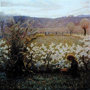 フィールド・イン・ブルーム（油彩・キャンバス） 作： Giuseppe Pellizza da Volpedo