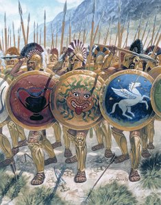 古代ギリシャ：ホプライトの進撃 - Greek hoplites - Illustration by Giuseppe Rava 作： Giuseppe Rava
