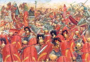 古代ローマ：6月9日、カラスス将軍率いるローマ軍団が、スレナ将軍率いるパルティア軍に敗れた。 作： Giuseppe Rava