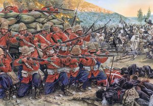 アングロ・ズールー戦争：1879年1月、南アフリカでのロルケズ・ドリフトの戦い - アングロ・ズールー戦争：1879年1月、南アフリカでのロルケズ・ドリフトの戦い - ジュゼッペ・ラヴァによるイラストレーション