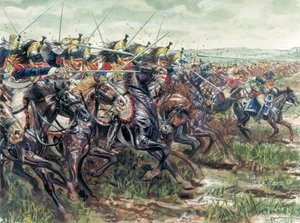 第一帝政期（1804年～1814年）：突撃するナポレオン1世の大軍の戦艦 - ジュゼッペ・ラヴァのイラスト