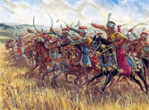 最初の帝国ナポレオン1世のマムルーク騎兵隊の突撃 - ファースト・エンパイア：ナポレオン1世のマムルーク騎兵隊の突撃 - イラスト：ジュゼッペ・ラヴァ 作： Giuseppe Rava