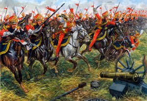 第一帝国：1815年6月18日ワーテルローの戦いにおけるナポレオン1世帝国親衛隊騎馬槍兵第2連隊 - 第一帝国：1815年6月18日ワーテルローにおけるナポレオン1世帝国親衛隊軽騎兵槍兵第2連隊 - Illustratio
