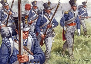 最初の帝国：1815年頃のベルギーまたはオランダの歩兵 - First empire: Belgian or dutch infantry - イラスト：Giuseppe Rava